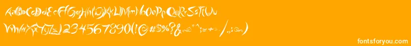 GiraffeAndCo-Schriftart – Weiße Schriften auf orangefarbenem Hintergrund