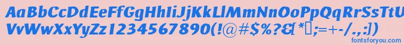 AdHocBisItalic-Schriftart – Blaue Schriften auf rosa Hintergrund