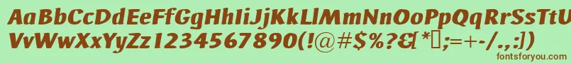 AdHocBisItalic Font – Brown Fonts on Green Background