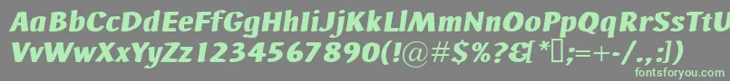 AdHocBisItalic-Schriftart – Grüne Schriften auf grauem Hintergrund