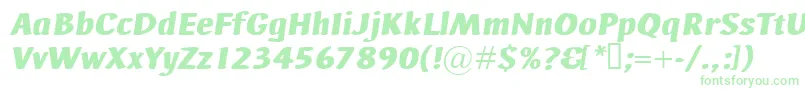 AdHocBisItalic-Schriftart – Grüne Schriften auf weißem Hintergrund