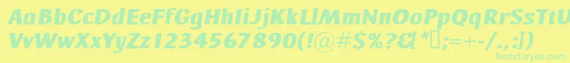 AdHocBisItalic Font – Green Fonts on Yellow Background