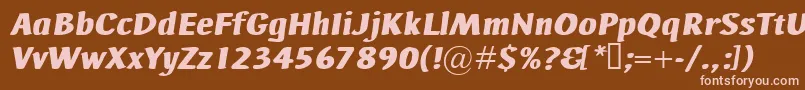 Czcionka AdHocBisItalic – różowe czcionki na brązowym tle