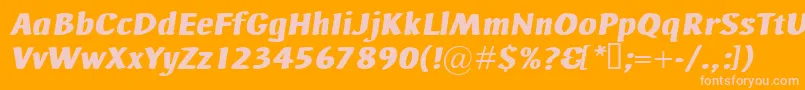 Шрифт AdHocBisItalic – розовые шрифты на оранжевом фоне