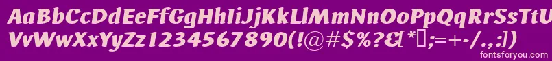 AdHocBisItalic-Schriftart – Rosa Schriften auf violettem Hintergrund