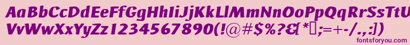 AdHocBisItalic-Schriftart – Violette Schriften auf rosa Hintergrund