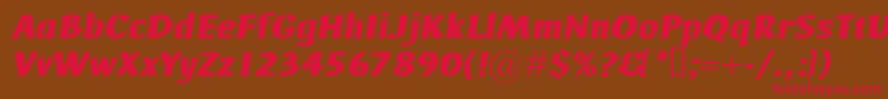 AdHocBisItalic Font – Red Fonts on Brown Background