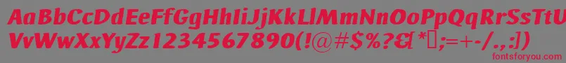 フォントAdHocBisItalic – 赤い文字の灰色の背景