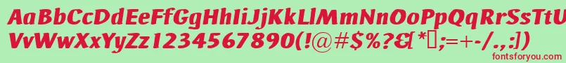 AdHocBisItalic Font – Red Fonts on Green Background
