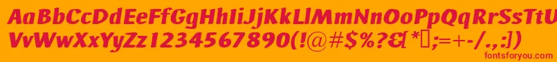 AdHocBisItalic Font – Red Fonts on Orange Background