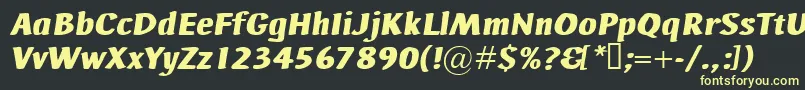 Шрифт AdHocBisItalic – жёлтые шрифты на чёрном фоне