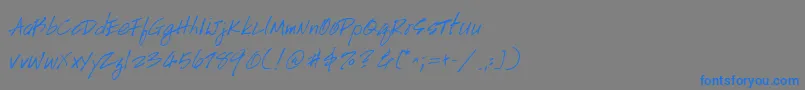 HandscriptRegular-Schriftart – Blaue Schriften auf grauem Hintergrund