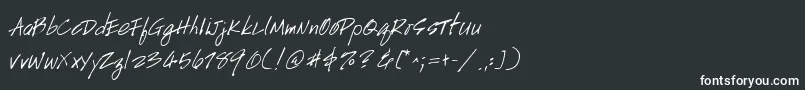 フォントHandscriptRegular – 黒い背景に白い文字