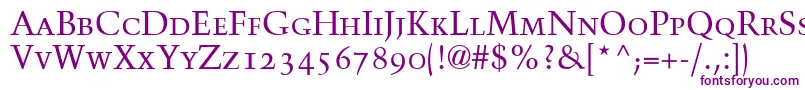 TrumpMediaevalRomanSmallCapsOldStyleFigures Font – Purple Fonts on White Background