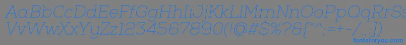 NexaSlabThinOblique Font – Blue Fonts on Gray Background