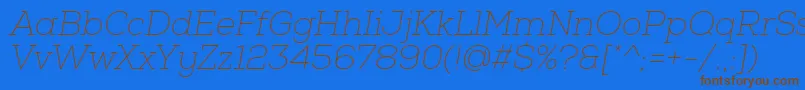 NexaSlabThinOblique Font – Brown Fonts on Blue Background