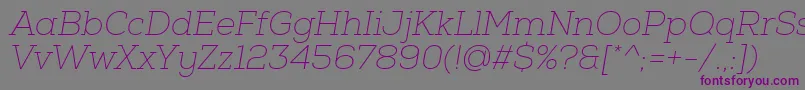 NexaSlabThinOblique Font – Purple Fonts on Gray Background