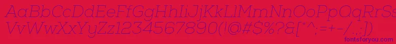 NexaSlabThinOblique Font – Purple Fonts on Red Background