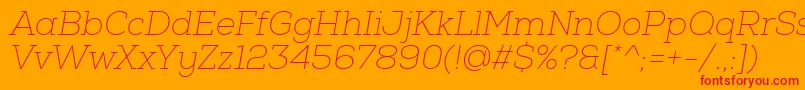 NexaSlabThinOblique Font – Red Fonts on Orange Background
