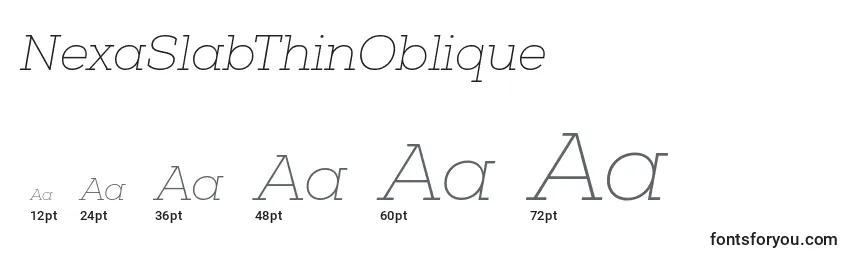 NexaSlabThinOblique Font Sizes