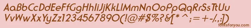 NeusesskItalic Font – Brown Fonts on Pink Background