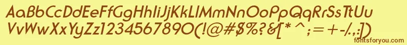 NeusesskItalic Font – Brown Fonts on Yellow Background