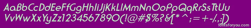 NeusesskItalic Font – Green Fonts on Purple Background