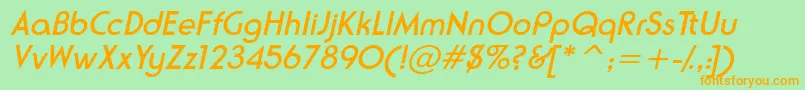 NeusesskItalic Font – Orange Fonts on Green Background