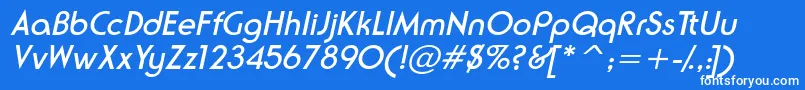 NeusesskItalic Font – White Fonts on Blue Background