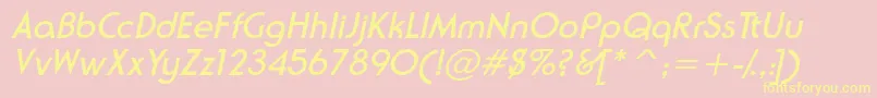 NeusesskItalic Font – Yellow Fonts on Pink Background