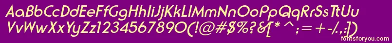 NeusesskItalic Font – Yellow Fonts on Purple Background