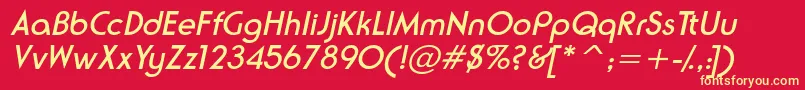 NeusesskItalic Font – Yellow Fonts on Red Background