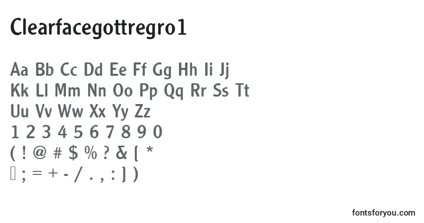 Шрифт Clearfacegottregro1 – алфавит, цифры, специальные символы