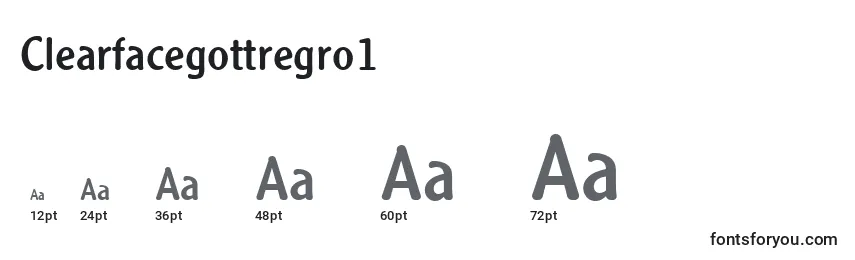 Größen der Schriftart Clearfacegottregro1
