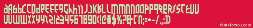 ValkyrieBold-Schriftart – Grüne Schriften auf rotem Hintergrund