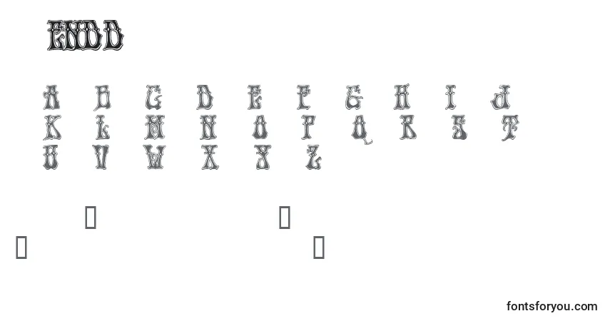 Czcionka Hendd – alfabet, cyfry, specjalne znaki