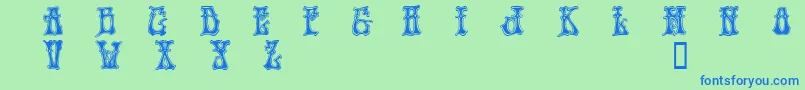 Hendd Font – Blue Fonts on Green Background