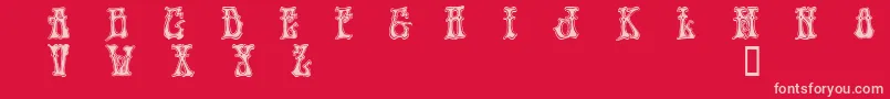 フォントHendd – 赤い背景にピンクのフォント