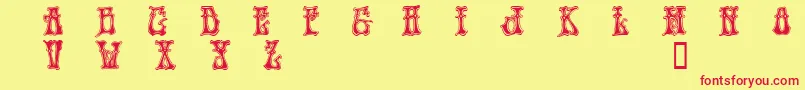 Hendd Font – Red Fonts on Yellow Background