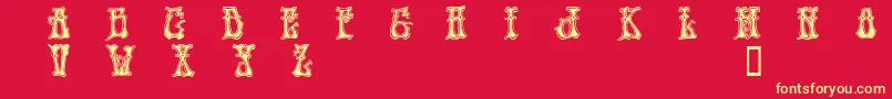 Hendd Font – Yellow Fonts on Red Background