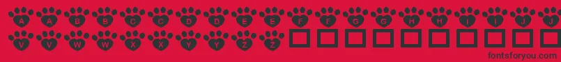 JlrPawrtyHearty Font – Black Fonts on Red Background