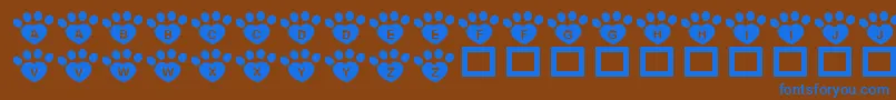 JlrPawrtyHearty Font – Blue Fonts on Brown Background