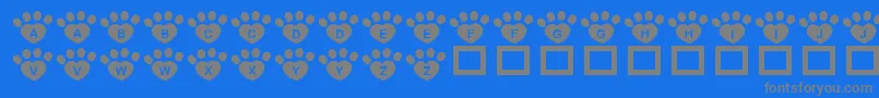 JlrPawrtyHearty Font – Gray Fonts on Blue Background