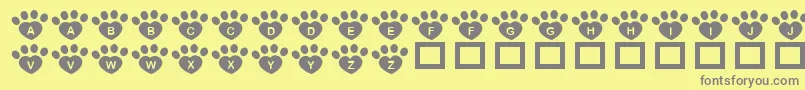 JlrPawrtyHearty Font – Gray Fonts on Yellow Background