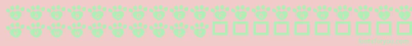 フォントJlrPawrtyHearty – ピンクの背景に緑の文字