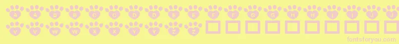 JlrPawrtyHearty Font – Pink Fonts on Yellow Background