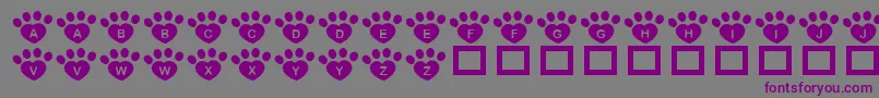 JlrPawrtyHearty Font – Purple Fonts on Gray Background