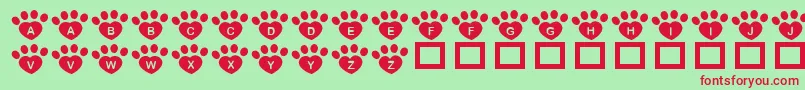JlrPawrtyHearty Font – Red Fonts on Green Background
