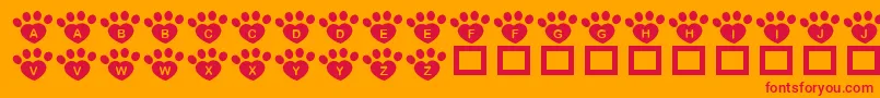 JlrPawrtyHearty Font – Red Fonts on Orange Background