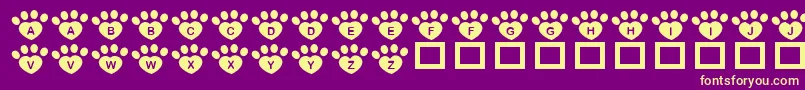 JlrPawrtyHearty Font – Yellow Fonts on Purple Background